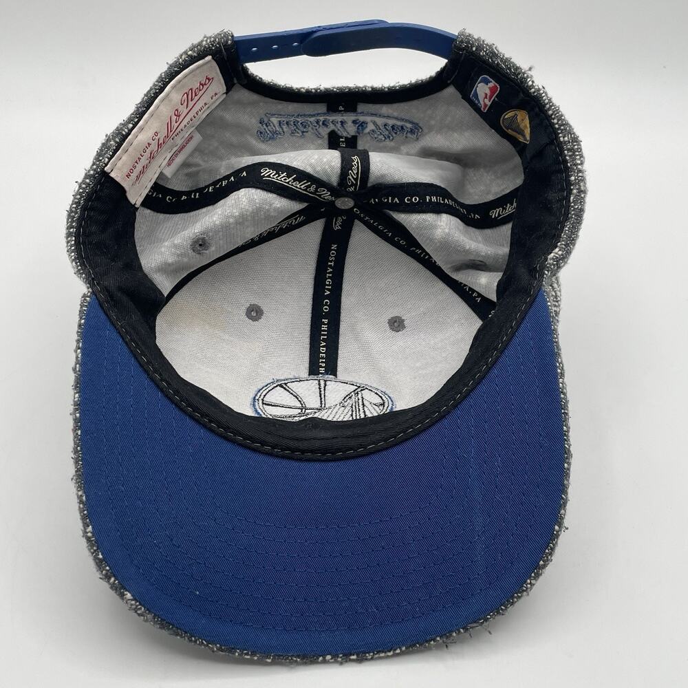 Rare Golden State Warriors Snapback Hat Cap Mitchell Ness Gray Textured - Picture 7 of 11